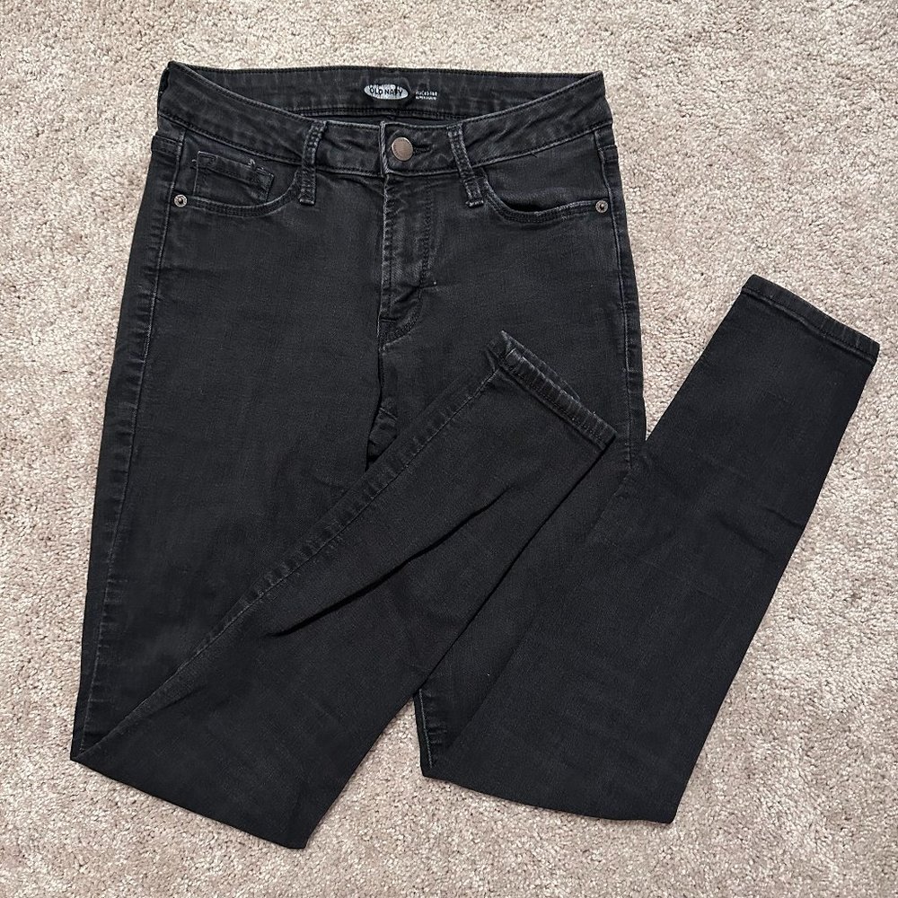 Old Navy Rock Star Black Skinny Jeans Size 4L